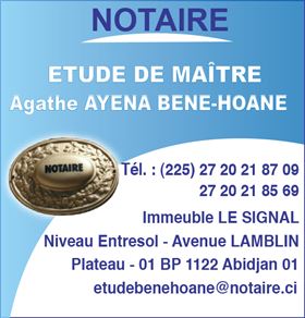 ETUDE DE MAITRE AGATHE AYENA BENE-HOANE