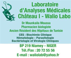 ﻿LABORATOIRE D'ANALYSES MEDICALES CHATEAU 1 - WALIO LABO